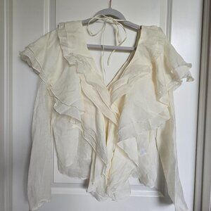 Cream elegant raffle blouse